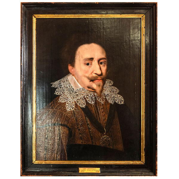 "Retrato del Principe Frederick de Orange" sobre tabla. Siglo XVI inicios siglo XVII.  Óleo sobre tabla