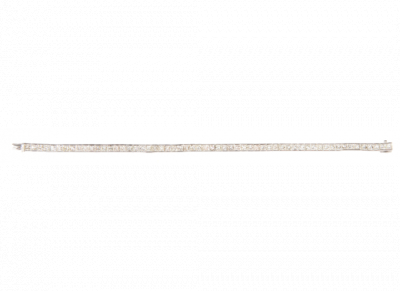 Pulsera rivière articulada con 58 diamantes talla princesa en engaste invisible