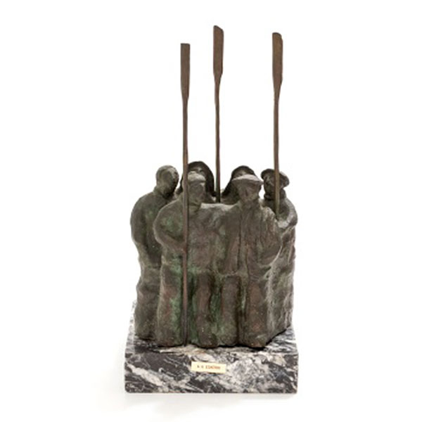 ALBERTO GARCIA ESKERRI   (Bilbao 1963)  "Arrantzales"  Firmado: Eskerri  Bronce patinado / Base de mármol 