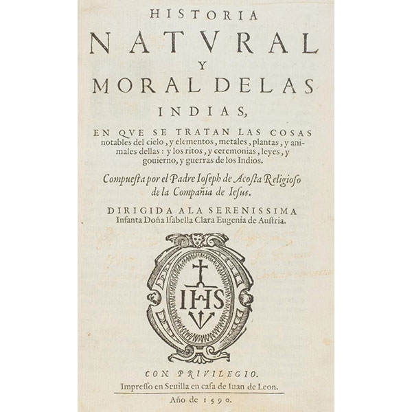 Acosta. Historia natural y moral de las Indias