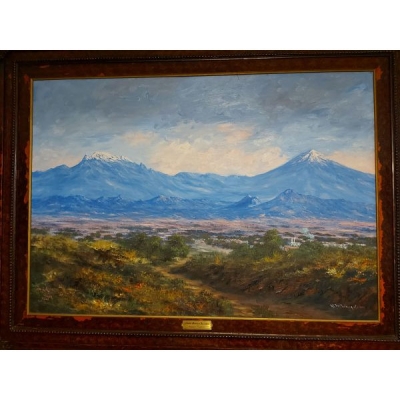 Urbano Mendoza Velázquez – Volcanes – Óleo sobre tela