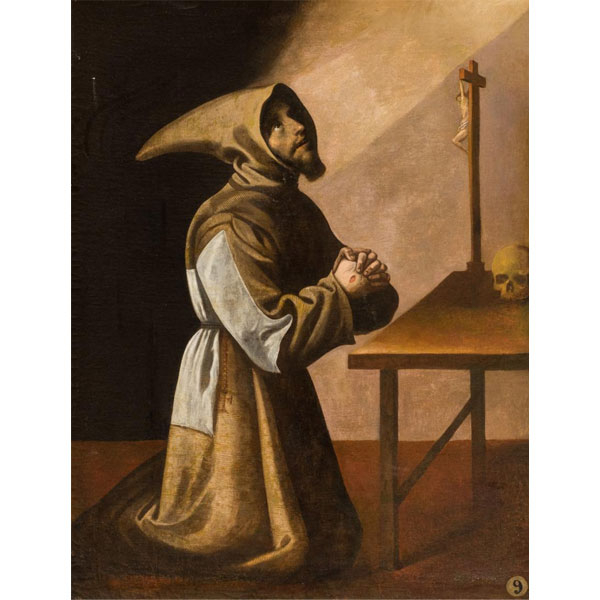 Obrador de Zurbarán.  "Fraile en oración". 