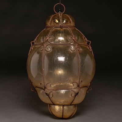 Farol en cristal Murano, Trabajo Italiano, Siglo, XIX-XX