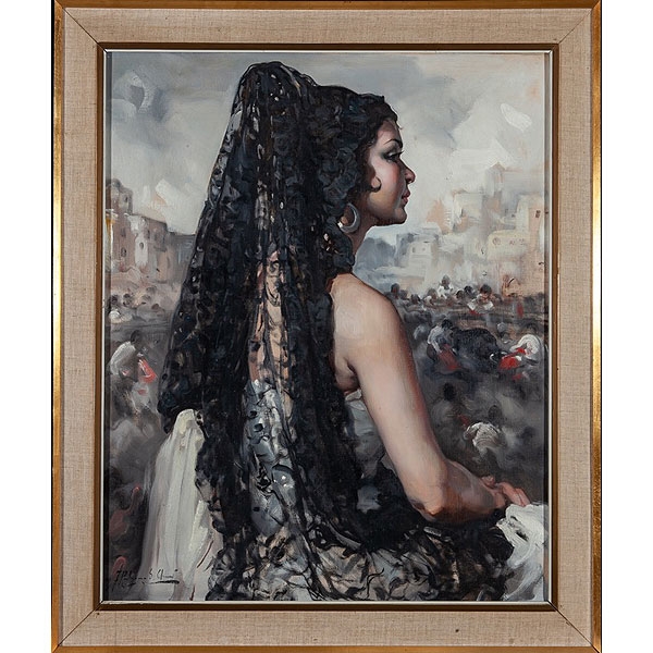 Francisco Rodríguez San Clement Mujer con Mantilla