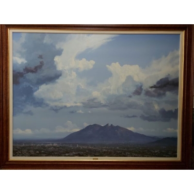 Enrique Sánchez – Vista de Monterrey – Óleo sobre tela
