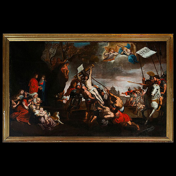 Escuela Italiana del siglo XVII - La elevación de la Cruz