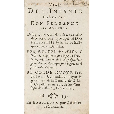 Aedo. Viaje del Infante D. Fernando de Austria 1635