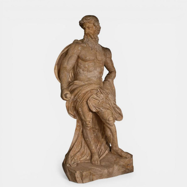 Seg&uacute;n PIETRO BRACCI (Roma, 1700 &ndash; Roma, 1773). Neptuno (Oceanus) de la Fontana di Trevi.  M&aacute;rmol labrado. 