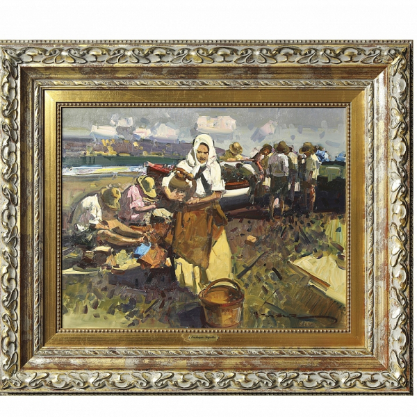 Eustaquio Segrelles del Pilar (1936) "Playa de la Malvarrosa".  Óleo sobre lienzo. Firmado