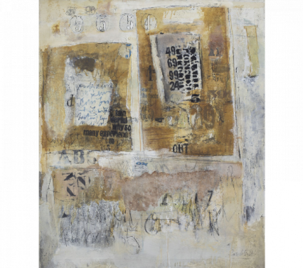 SARAH GRILO (Buenos Aires, 1917 - Madrid, 2007).  Learn the facts, 1965.   Óleo sobre lienzo. 