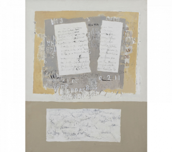 SARAH GRILO (Buenos Aires, 1917 - Madrid, 2007).  Carta abierta, 1971.   Óleo sobre lienzo. 