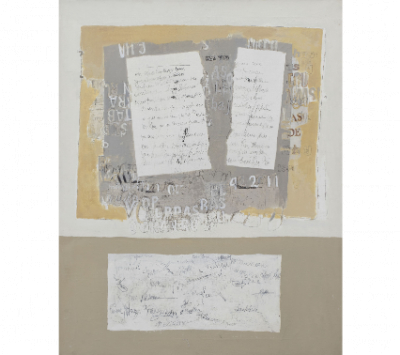 SARAH GRILO (Buenos Aires, 1917 - Madrid, 2007).  Carta abierta, 1971.   Óleo sobre lienzo. 
