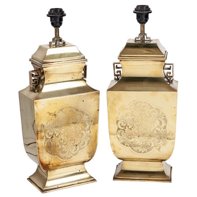 Pareja de l&aacute;mparas de mesa francesas