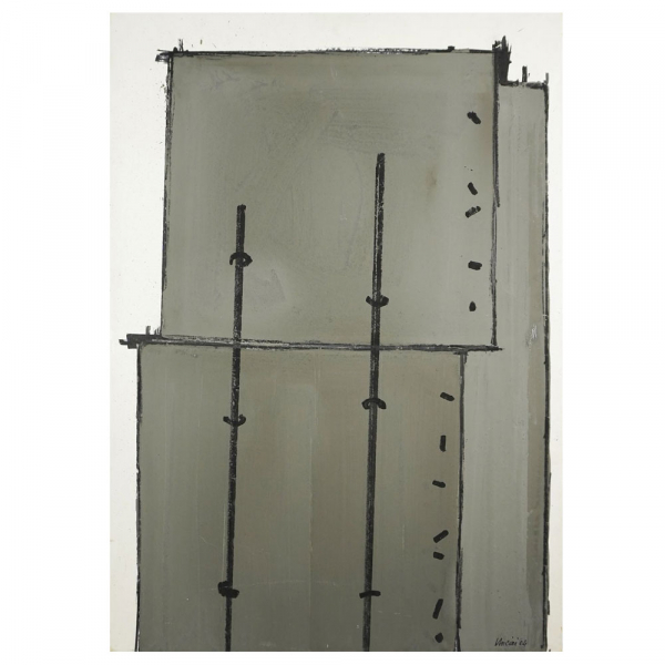 Giuseppe Uncini (Fabriano, 1929 - Trevi, 2008) - Senza Titolo (Sin título) (2004). Técnica mixta sobre cartón.