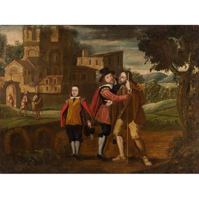 Escuela Europea S. XVII. Pidiendo limosna