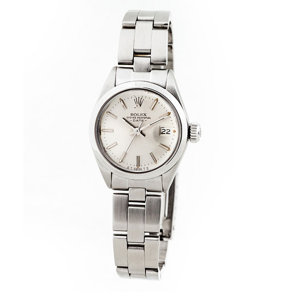 Reloj suizo vintage, sra. ROLEX, Mod. 'Oyster Perpetual', ref.: 6916. Caja, 25 mm, y brazalete de acero 'President'.