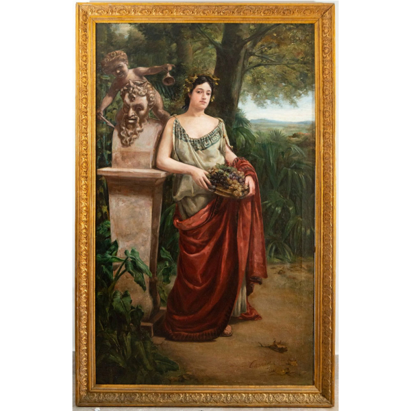 "Gran Diosa Ceres" Atribuido a CASADO DEL ALISAL, Escuela Española Siglo XIX.   Óleo sobre lienzo.