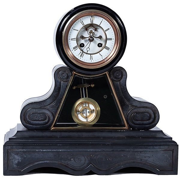 Reloj de sobremesa de m&aacute;rmol negro de Bruselas