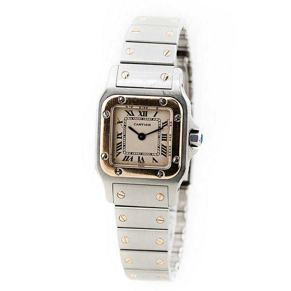Reloj suizo sra., CARTIER Santos Galbee de acero y oro.