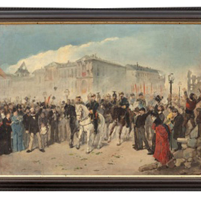ESCUELA ESPAÑOLA  (S. XIX) &quot;General Prim en Tarragona&quot;