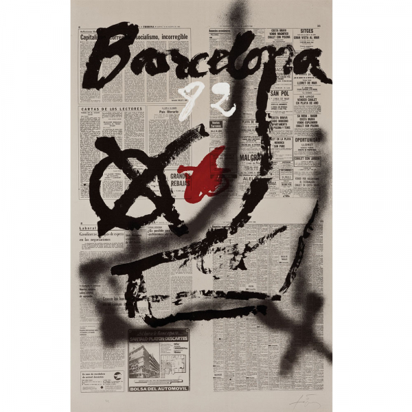 "Barcelona 82 - Copa del Mundo de fútbol"  ANTONI TAPIES (Barcelona, 1923 -2012)