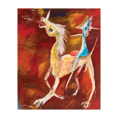 Francesc Garc&iacute;a Vilella (Barcelona, 1922-2001) Unicornio. &Oacute;leo sobre tela. Firmado.