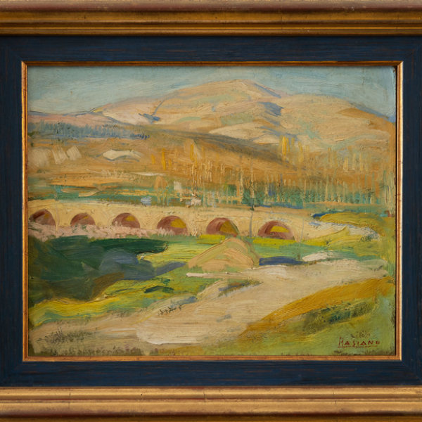 "Puente Viejo de Burlada"  JESÚS BASIANO (Murchante, 1889 - Pamplona, 1966) 