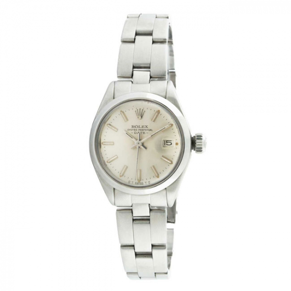 Reloj suizo vintage, sra. ROLEX, Mod. 'Oyster Perpetual', ref.: 6916. Caja, 25 mm, y brazalete de acero 'President'.