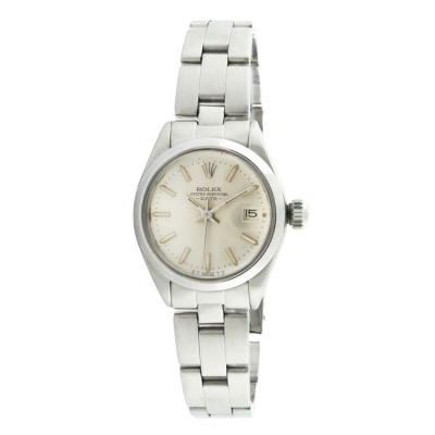 Reloj suizo vintage, sra. ROLEX, Mod. &#039;Oyster Perpetual&#039;, ref.: 6916. Caja, 25 mm, y brazalete de acero &#039;President&#039;.