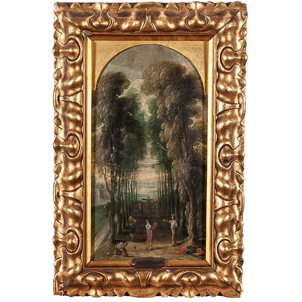 C&iacute;rculo de Jan Wildens, S.XVII "Paisaje con figuras"