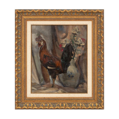 ELIAS  SALAVERRIA   (S. XX)  &quot;Gallo &quot;  Firmado: Salaverria  Óleo / Lienzo 