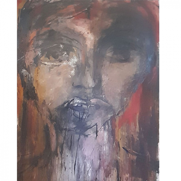 "El Niño" Gran óleo sobre tela de David Callau, 2004.