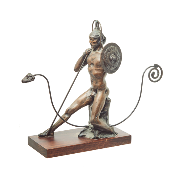 Ugo Attardi (Génova, Italia, 1923-Roma, Italia, 2006)  Il Viaggiatore.  Escultura en bronce patinado Firmada 