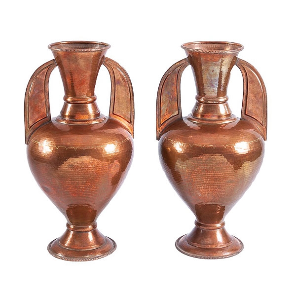 Pareja de Jarrones de la Alhambra de cobre ffs.S.XIX