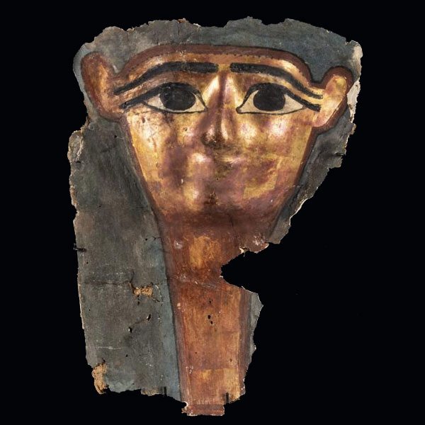 Máscara de monia Antiguo Egipto. Periodo Ptolemaico. Inicios del Periodo Romano, c. 50 a.C.-50 d.C.