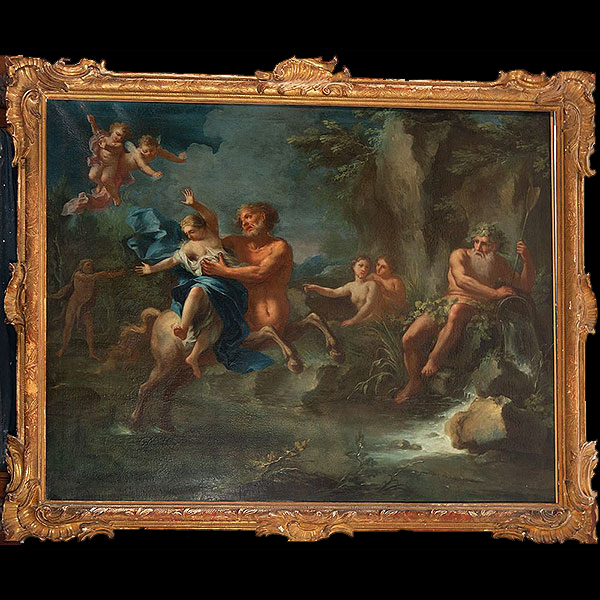 El rapto de Deyanira por el centauro Neso, entorno de Bon de Boulogne (1679-1717), escuela francesa del siglo XVIII