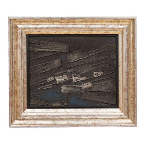 MANUEL LOPEZ VILLASEÑOR  (Ciudad Real 1924 - Torrelodones, Madrid 1996) "Rocas negras"