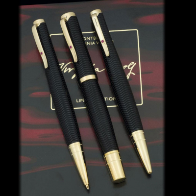 Set Montblanc &quot;Virginia Woolf&quot;.   Perteneciente a la serie limitada Escritores. Numerada 00794. Edición limitada. Año 2006.
