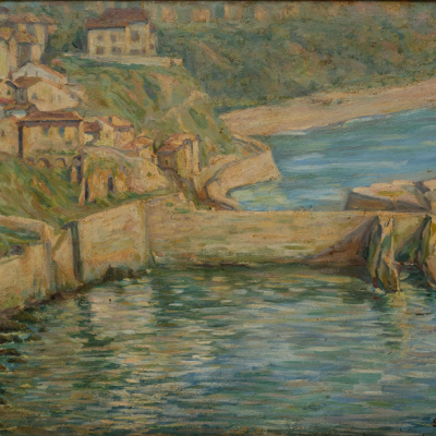 &quot;Puerto Viejo de Algorta&quot; ANTONIO SANTAFÉ LARGACHA(Bilbao, 1912-1985) 