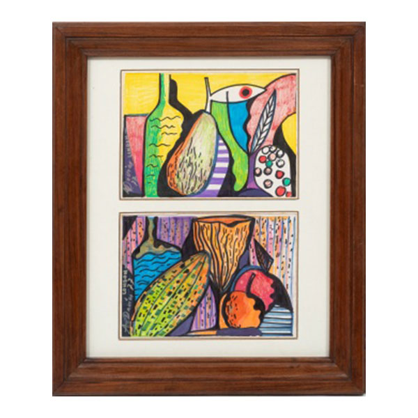 A.  DAVIES   (S. XX)  "Bodegones de frutas "  Firmado: A. Davies 77 London 