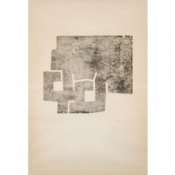 Eduardo Chillida.   "Euzkadi III (1975)". Aguafuerte sobre papel Arches. Firmado  