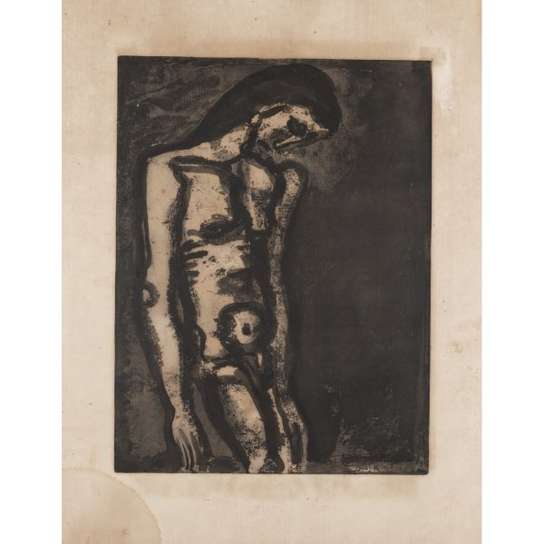Georges Henri Rouault (Par&iacute;s, Francia, 1871-1958)  Toujours flagelle. Serie Miserere, 1922.  Grabado 