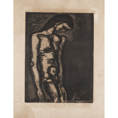 Georges Henri Rouault (Par&iacute;s, Francia, 1871-1958)  Toujours flagelle. Serie Miserere, 1922.  Grabado 