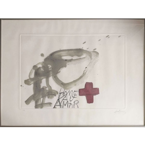 Antoni Tàpies: "Creu roja" 42/75 (1991)