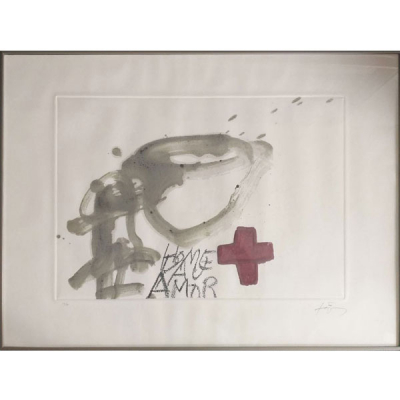 Antoni Tàpies: &quot;Creu roja&quot; 42/75 (1991)