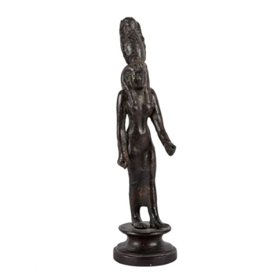 Estatuilla egipcia de bronce s&oacute;lido de la diosa Nekhbet. Egipto. Baja &Eacute;poca. 664-332 a.C.