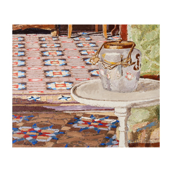 Josep Roca-Sastre Moncunill (Terrasa, Barcelona, 1928-Barcelona, 1997)  Pot.  Óleo sobre tela 