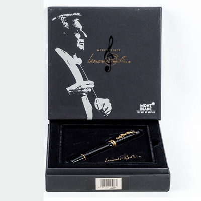 Estilogr&aacute;fica MONTBLANC Meisterst&uuml;ck, dedicada a Leonard Bernstein, Edici&oacute;n limitada y numerada C. 1996.