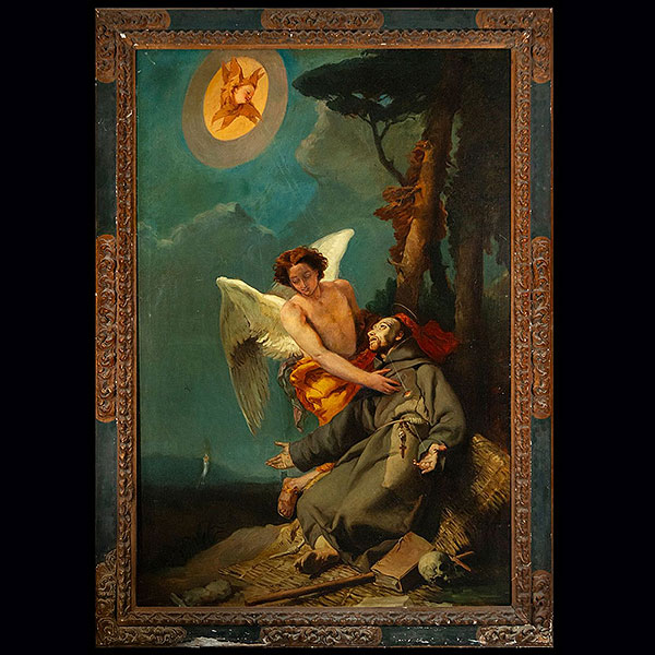 Seguidor de GIOVANNI DOMENICO TIEPOLO (Venecia, 1727 - 1804) - Estigmatización de San Francisco.