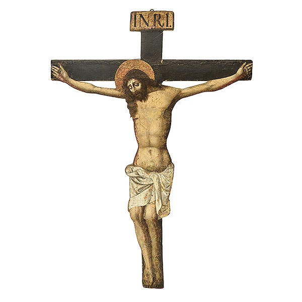 Escuela andaluza, s.XVI.  Cristo crucificado.  Óleo sobre madera.  